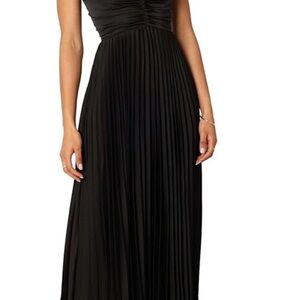 Petal & Pup Black Pleated Maxi Dress